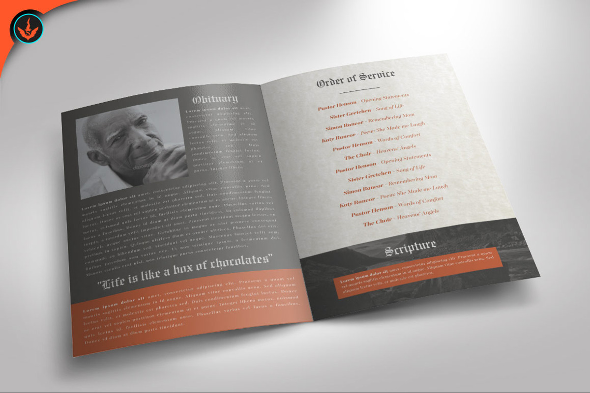 Funeral Program 12 Newspaper Theme, a Brochure Template by SeraphimChris (Photo 2 of 4)