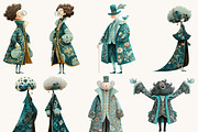 Quirky Baroque Character Clipart, a Person Illustration by BusyDaydesign (Thumbnail 3 of 9)