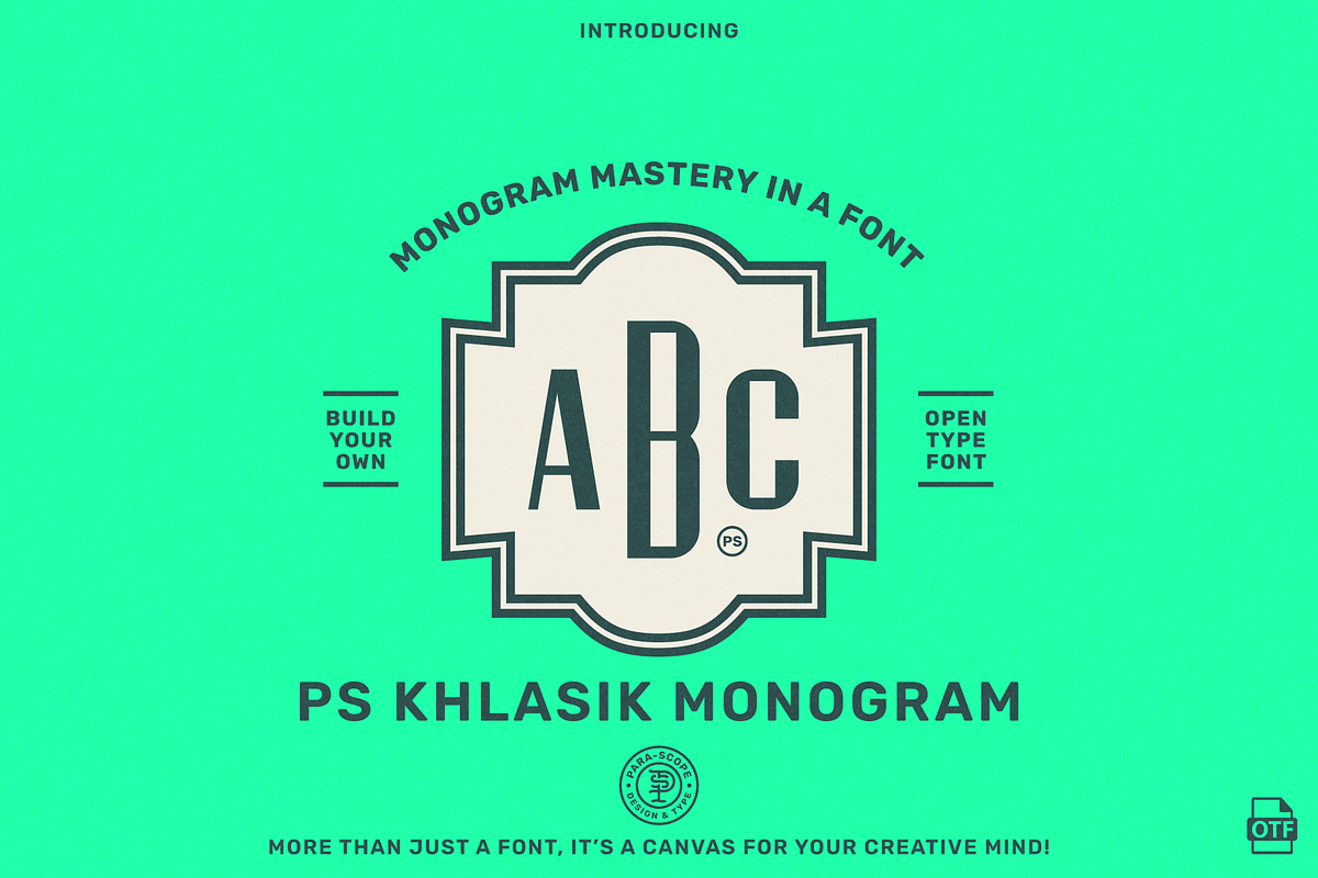 3 Letter Monogram Maker - PS Khlasik, a Sans Serif Font by Para-Scope Design (Photo 1 of 8)