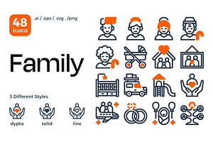 Family Icon Set, a Duotone Icon by Eklip Studio