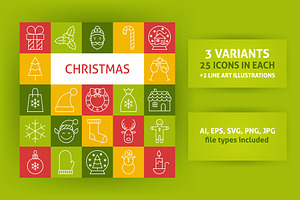 Christmas Line Art Icons