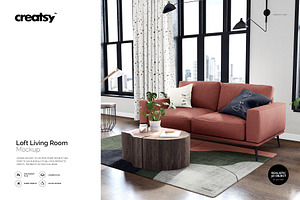 Loft Living Room Mockup Set