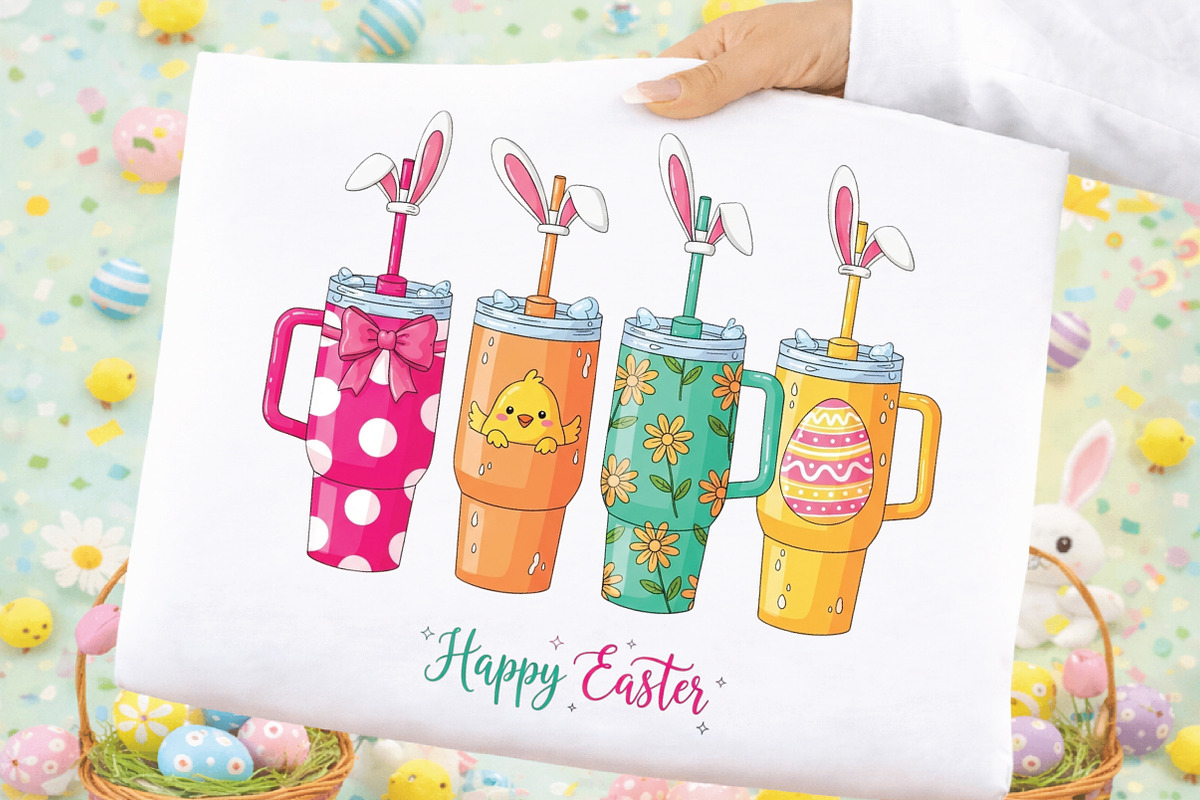 Happy Easter Cup PNG Sublimation, an Illustration by Black Bird Studio (Photo 1 of 3)