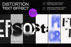 Distortion Text Effect - 12 in 1, a Layer Style Add-On by dokudokunomi