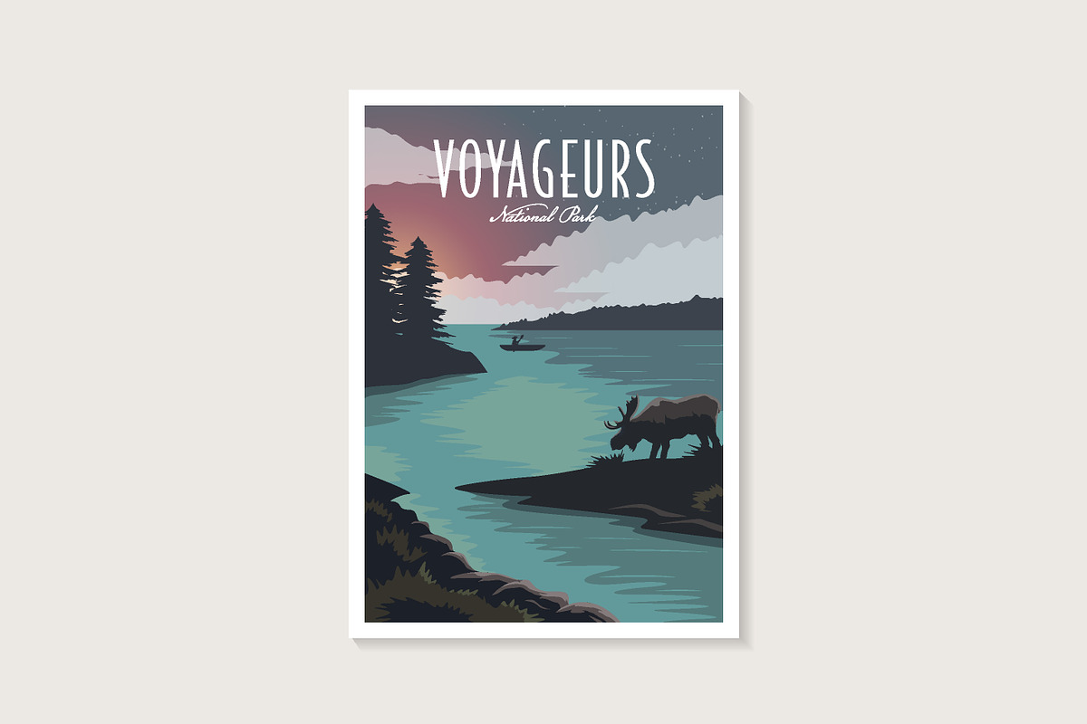 Voyageurs National Park poster, a Decorative Illustration by DOMHOUZE