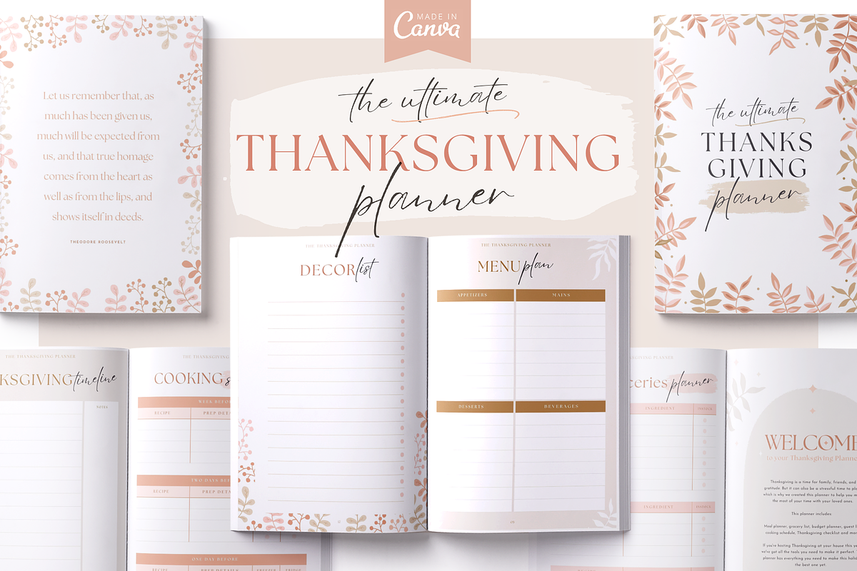 Thanksgiving Planner | PDF & Canva, a Magazine Template by Marigold Studios (Photo 1 of 10)