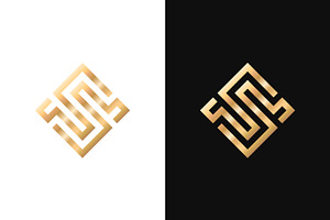 Square Gold Monogram Letter S Logo, a Branding & Logo Template by Signatoro