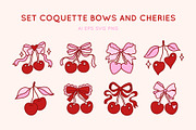 Coquette Bows and Cherries Clipart, an Object Graphic by Viaireshop (Thumbnail 1 of 3)
