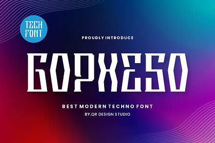 Gopxeso - Digital & Tech Font, a Serif Font by QR Design Studio