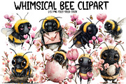 whimsical bee clipart, an Illustration by Designworld (Thumbnail 1 of 4)