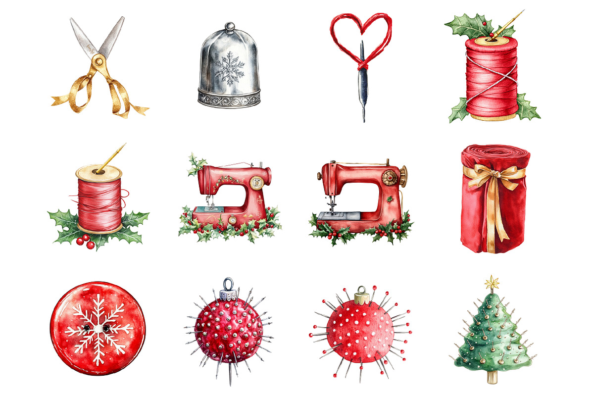 Christmas Sewing Supplies, an Illustration by Design Market (Photo 3 of 3)