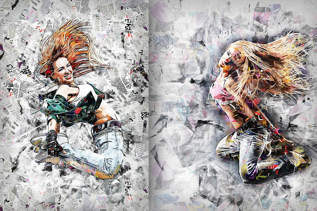 Collage Art Photoshop Action, an Action Add-On by GorynArt (Photo 6 of 18)