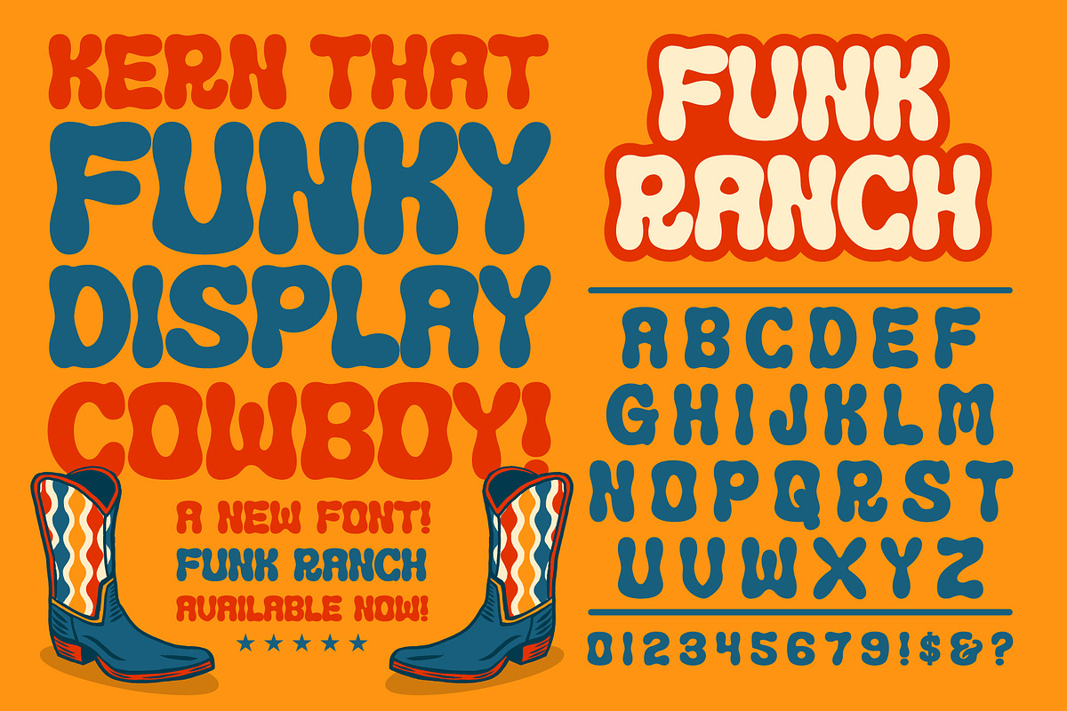 Funk Ranch Display Font, a Font by Brethrendesignco
