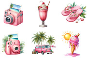 Pink Summer Sublimation Clipart, an Illustration by DreamArtGraphic (Thumbnail 3 of 4)