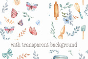Watercolor blue Baking Clipart Set, an Illustration by ViolettaKh (Thumbnail 5 of 9)