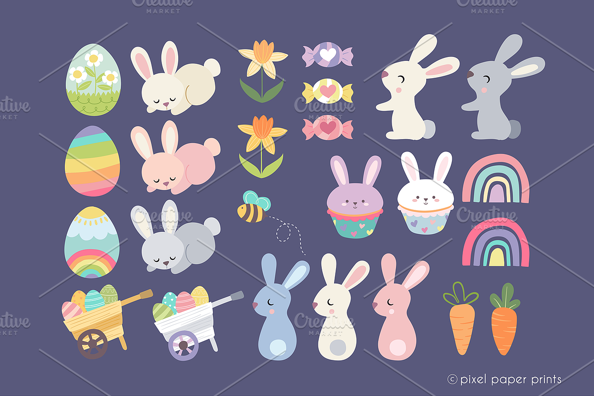 Cute Little Easter Clipart, an Object Graphic by PixelPaperPrints (Photo 5 of 8)