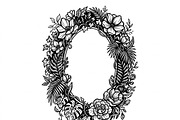 50 Elegant Floral Oval Mirror Frame, a Decorative Illustration by Amazin_art (Thumbnail 2 of 26)