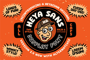HEYA Sans | All Caps Display Font, a Sans Serif Font by HeyAidan