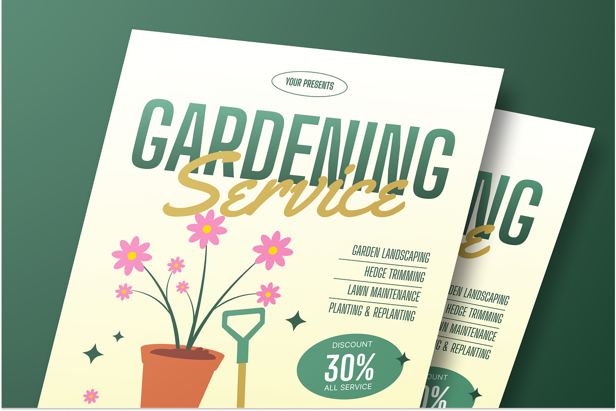 Gardening Service Flyer Set, a Flyer Template by Annora Studio (Photo 4 of 6)