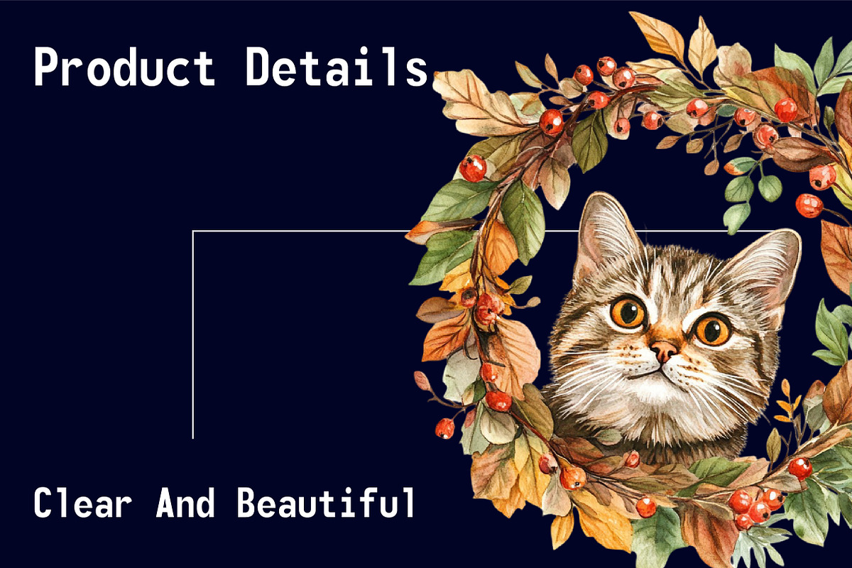 Cute Autumn Cat Sublimation Clipart, an Illustration by CitraGraphics (Photo 5 of 5)