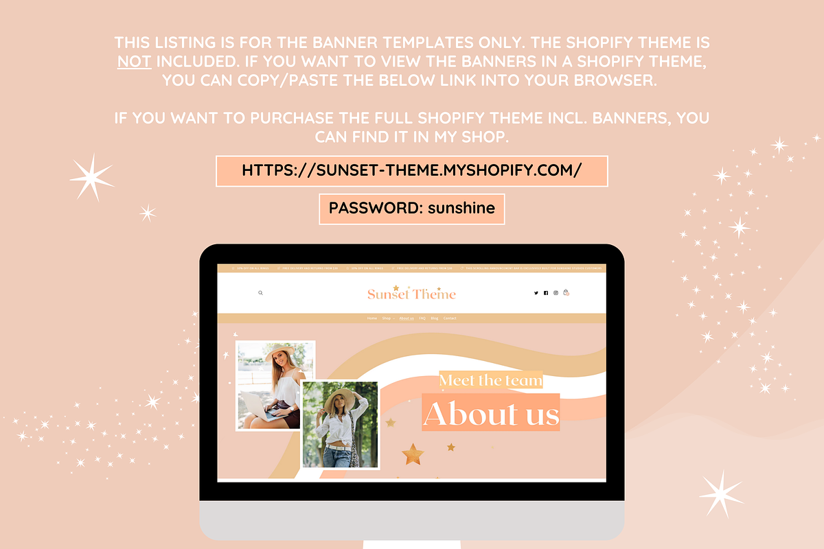 Shop Banner Templates - Boho Themed, a Shopify Template by SunshineStudioBoutique (Photo 4 of 9)
