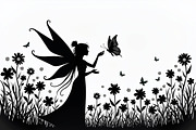 Silhouette of Fairy with Butterflie, an Illustration by Amazin_art (Thumbnail 10 of 21)