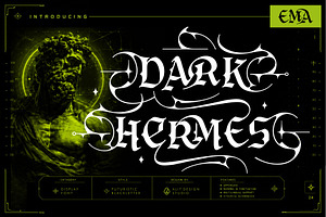 Dark Hermes Typeface, a Blackletter Font by alit design
