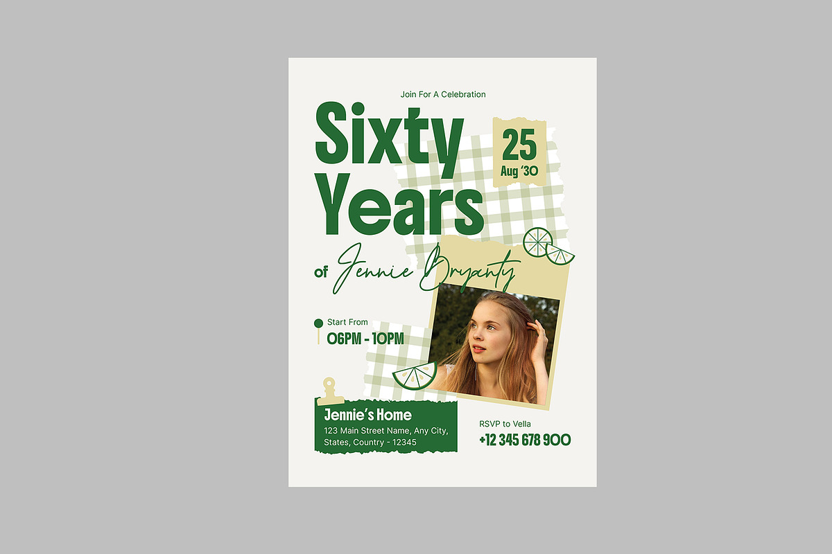 Retro Creative Birthday Invitation, a Card Template by Neermana (Photo 2 of 4)