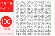 Data Pie Chart and Graph Icons Set, an Outline Icon by Designfour (Thumbnail 1 of 7)