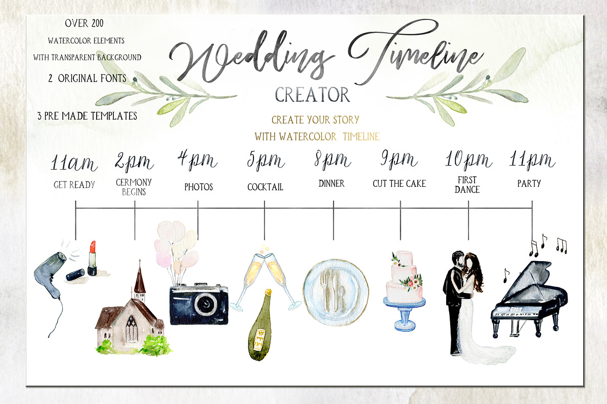Wedding timeline map & story creator, a Food Illustration by LABFcreations (Photo 4 of 26)