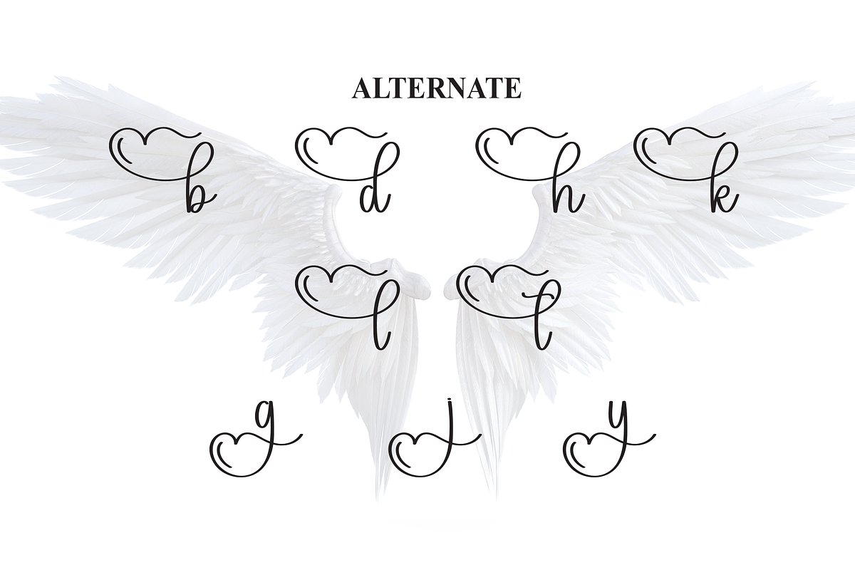 Angel Wings | Script Font, a Handwritten Font by Scratchones (Photo 8 of 9)