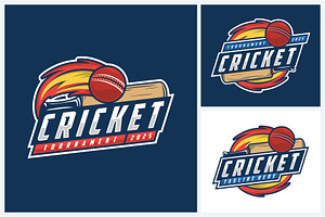 Cricket logo sport design template
