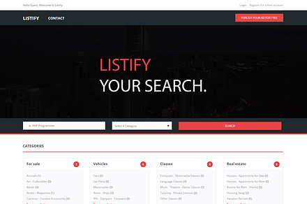 LISTIFY - Premium OsClass Theme