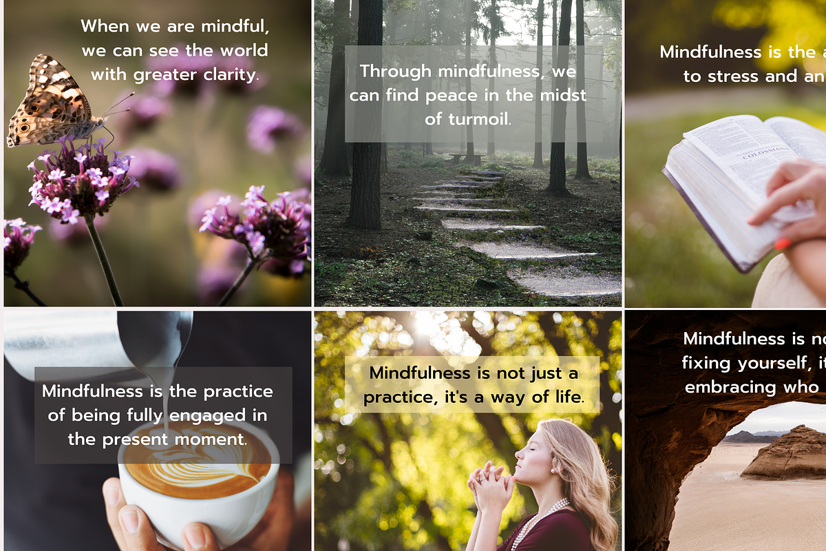 Mindfulness Quotes Editable Template, a Social Media Template by ...
