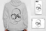 Headphones. Hand-drawn sketch, an Illustration by Canatic (Thumbnail 4 of 5)