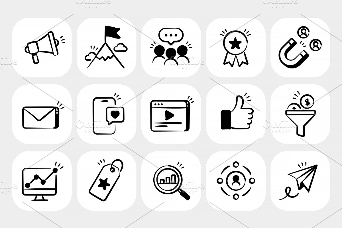 Hand-Drawn Doodle Icons Bundle, an Outline Icon by Creative Graphics (Photo 13 of 16)