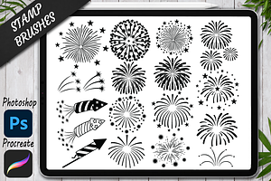 Fireworks Stamp Brush For Procreate.