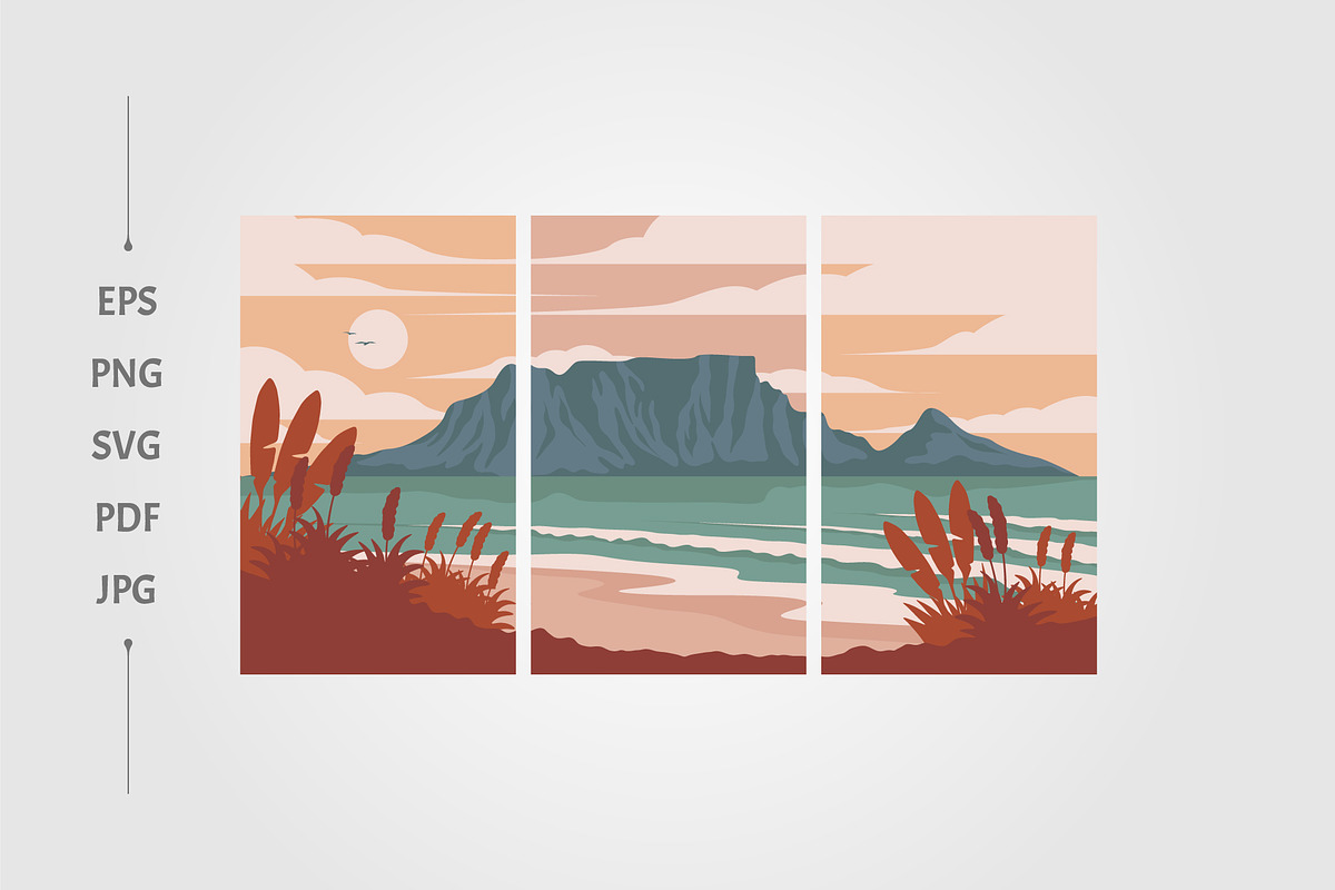 view of table mountain south africa, a Poster Template by lawoel