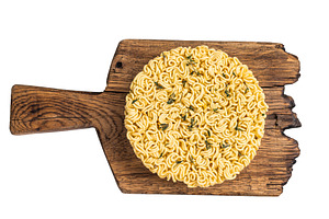 Twisted raw ramen noodles, ready to soak up flavors and bring wa, a Food & Drink Photo by composter-box@mail.ru