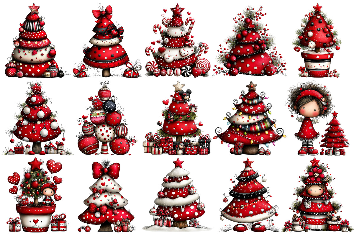 Christmas Tree Clipart Bundle, an Illustration by Pixels.Craft (Photo 5 of 6)