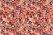 Seamless pattern crowd of people, a Pattern Graphic by Yayasya (Thumbnail 3 of 3)
