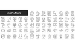 Media And News Line Icons