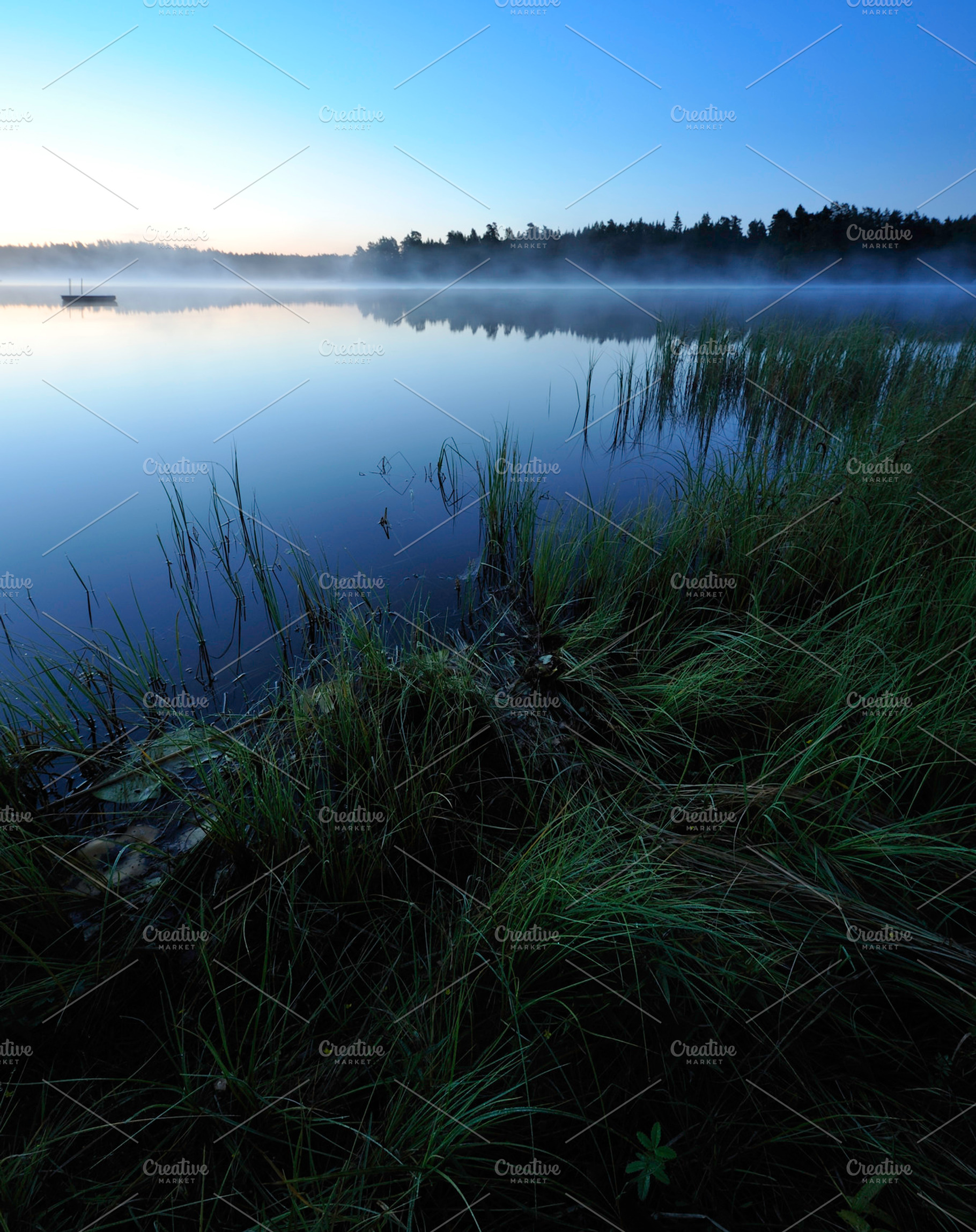 Morning Mist Stock Photo Containing Jetty And Reflection