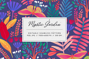 Mystic Garden Floral Vibrant Pattern