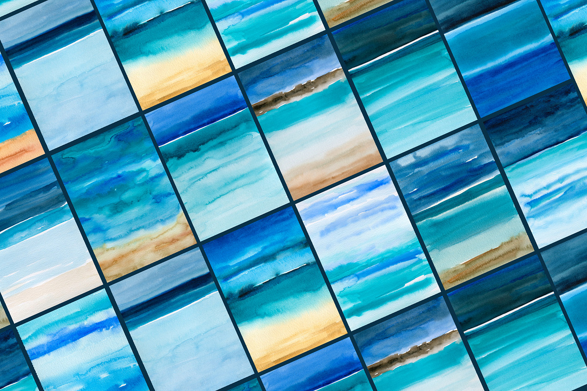 To the Beach, watercolor seascapes, a Wallpaper Graphic by Marmoris.Arts (Photo 12 of 12)