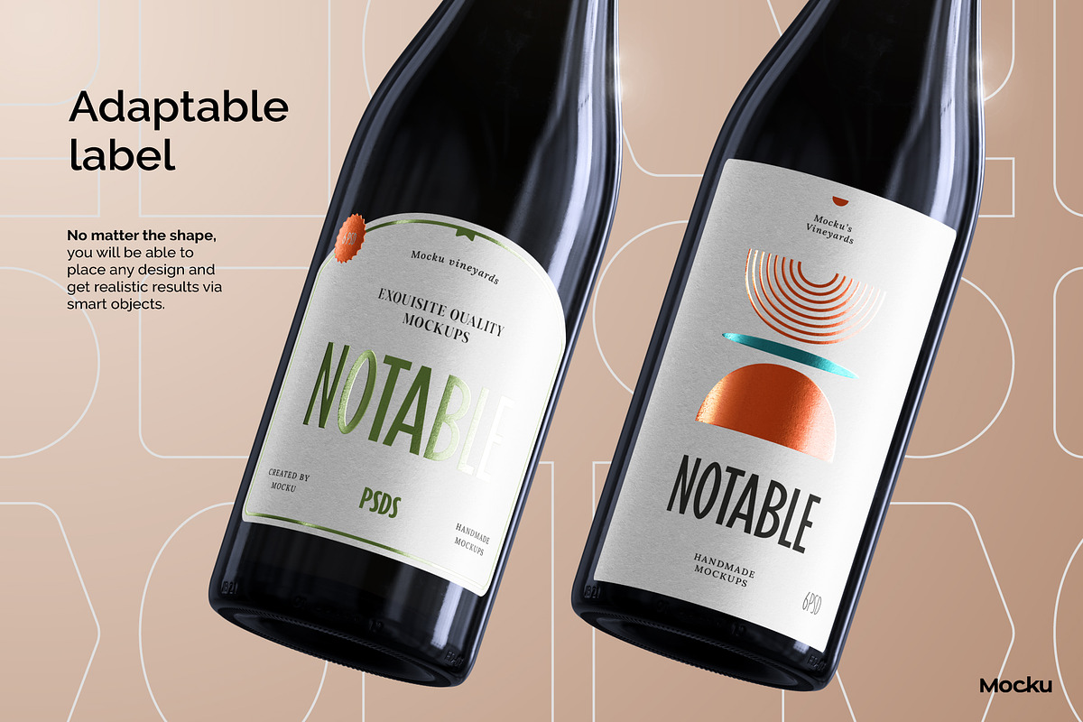 The Wine Creator - Burgundy bottle, a Packaging Mockup by Mocku (Photo 6 of 14)