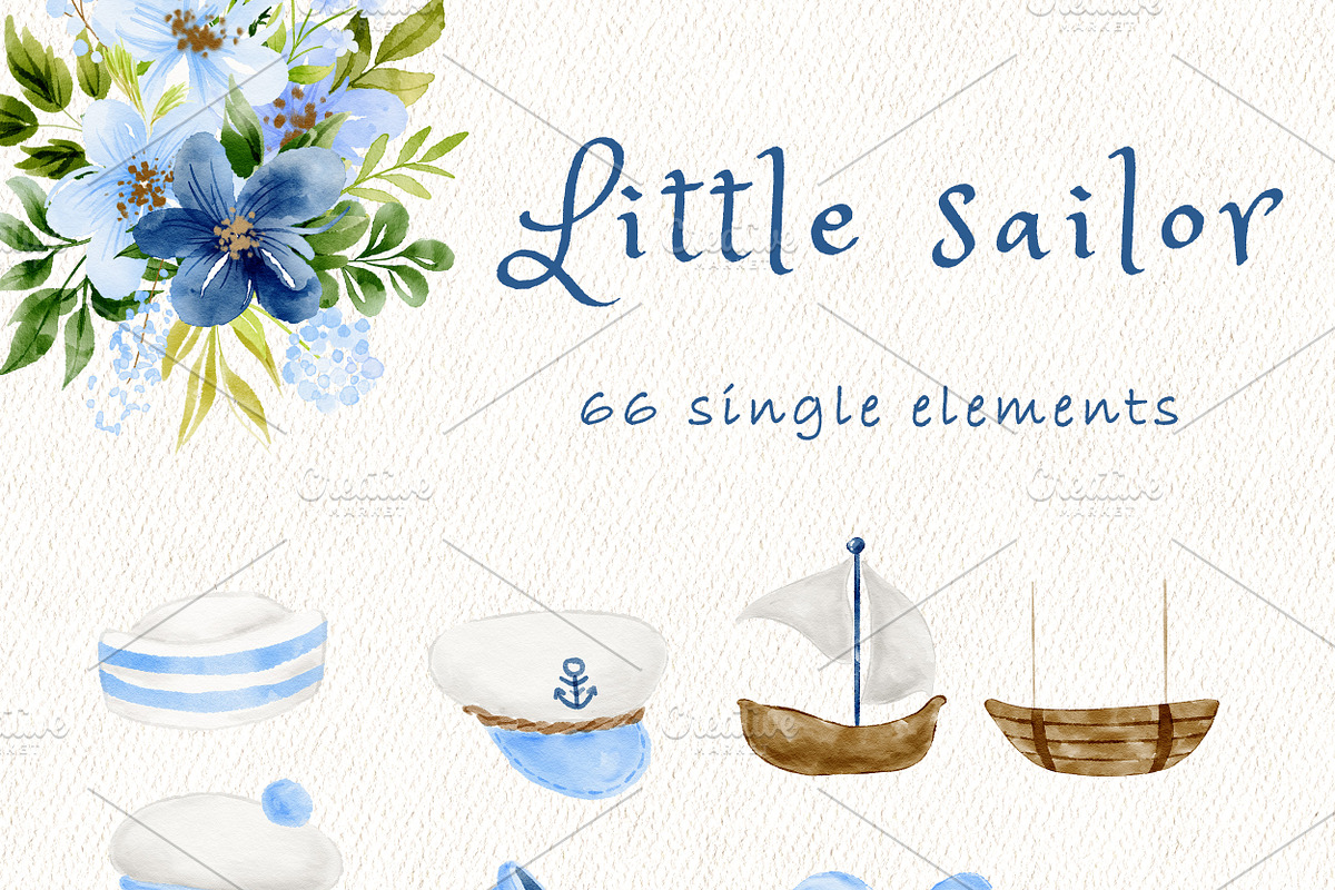 Little sailor nursery clipart, an Animal Illustration by heyiamalice (Photo 7 of 12)