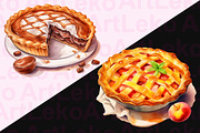 Fruit Pies Watercolor Clipart, a Food Illustration by LekoArt (Thumbnail 8 of 10)