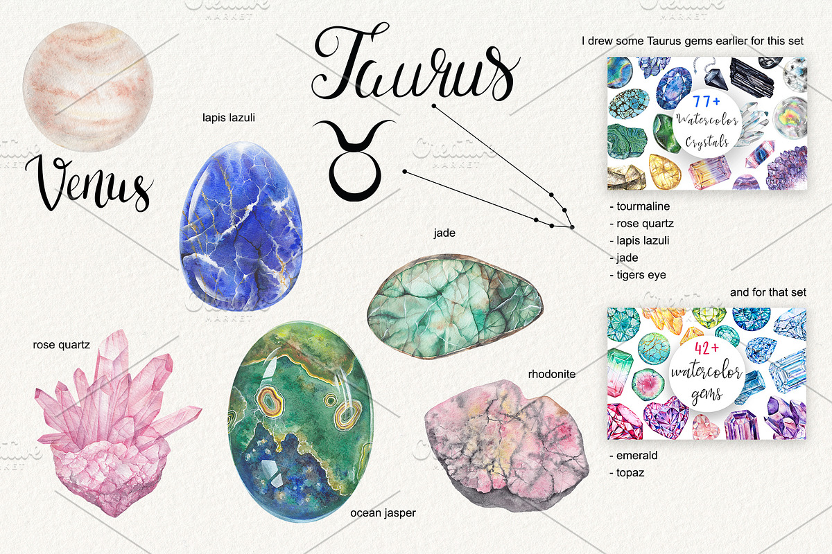 Birthstones Planets Zodiac Crystals, an Illustration by Alena Solonshchikova (Photo 12 of 13)