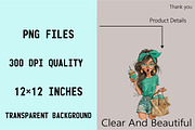Whimsical Summer Coffee Girl Clipart, an Illustration by SVGArt (Thumbnail 4 of 9)